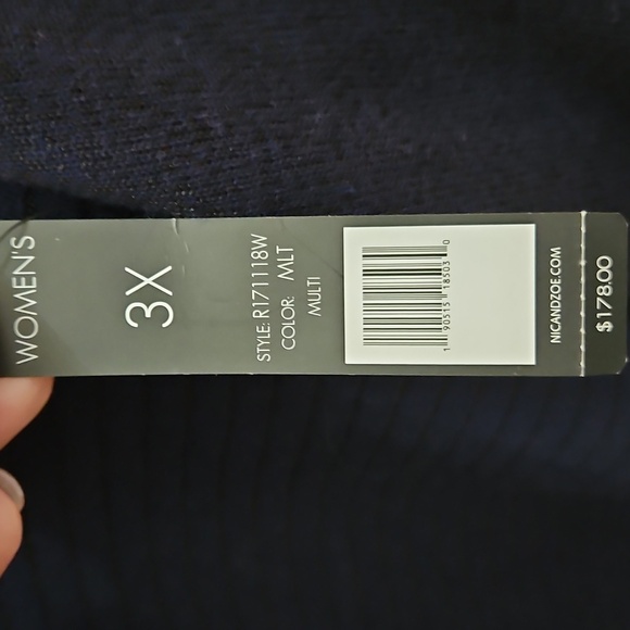 Nic+Zoe Navy Ribbed Knit Elegant Classic Plus Size 3X - Picture 3 of 10